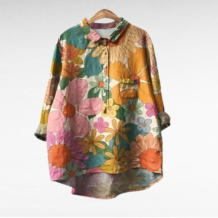 Blusa vintage elegante para mujer, estilo casual y cómodo. Ideal para primavera/verano.