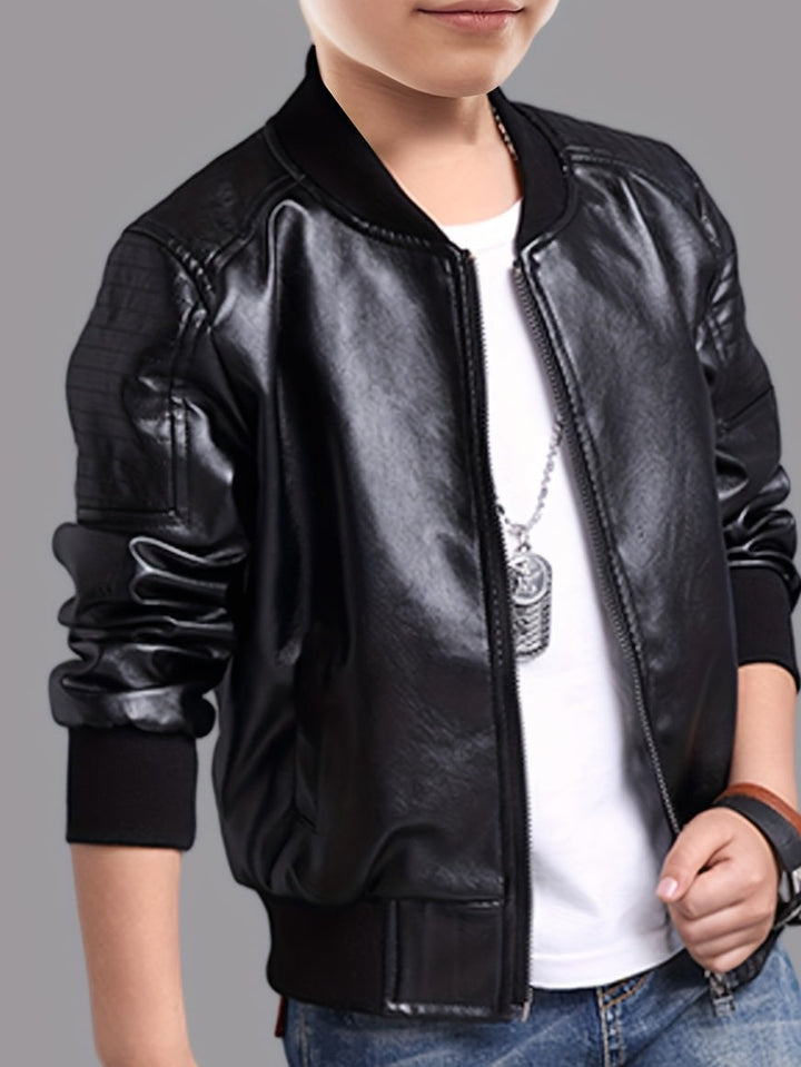 Chaqueta cuello alto con cremallera para niños. Abrigo infantil cálido para invierno y otoño.