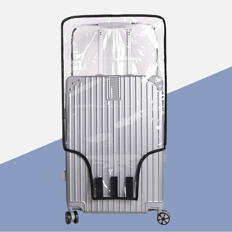 Funda protectora de PVC transparente para maleta trolley, impermeable y resistente a rayones. Protege tu equipaje en viaje.