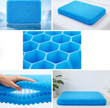 Cojín de asiento de gel ergonómico para coche, refrescante para verano, mejora la postura y comodidad.