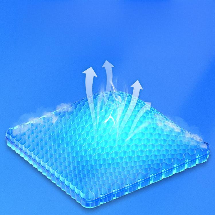 Cojín refrescante de gel para asiento de coche, ventilado y ergonómico, ofrece comodidad antideslizante.