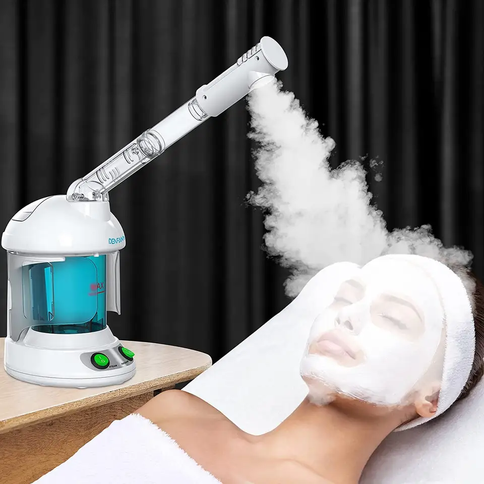 Vaporizador facial iónico nano Pro 360°, ideal para limpieza profunda e hidratación de la piel radiante.