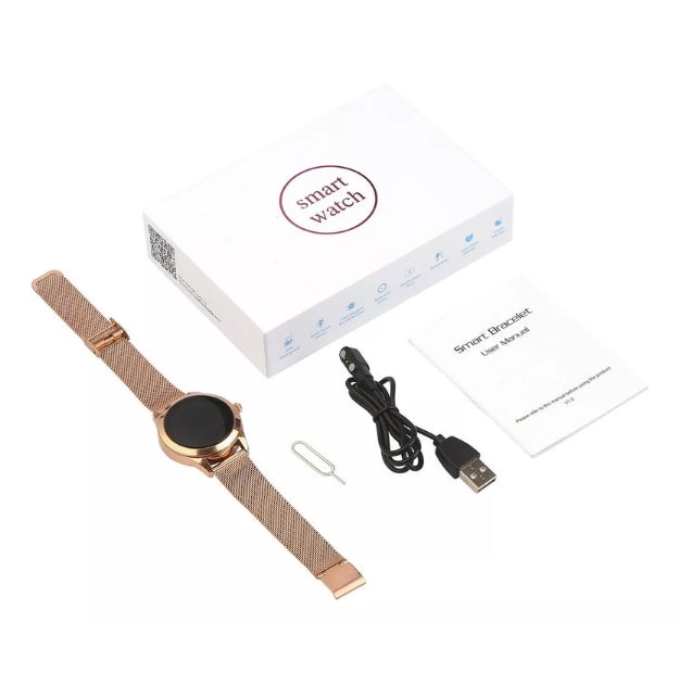 Smartwatch AstraGlow de mujer para salud y bienestar. Seguimiento de fitness, sueño y notificaciones inteligentes.