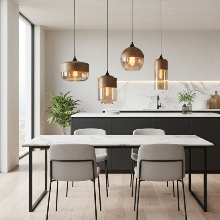 Lámpara de techo decorativa para salón, diseño escandinavo y altura regulable.