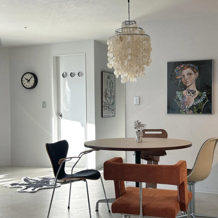 Lámpara de concha vintage, un elemento distintivo para la iluminación y diseño de interiores.
