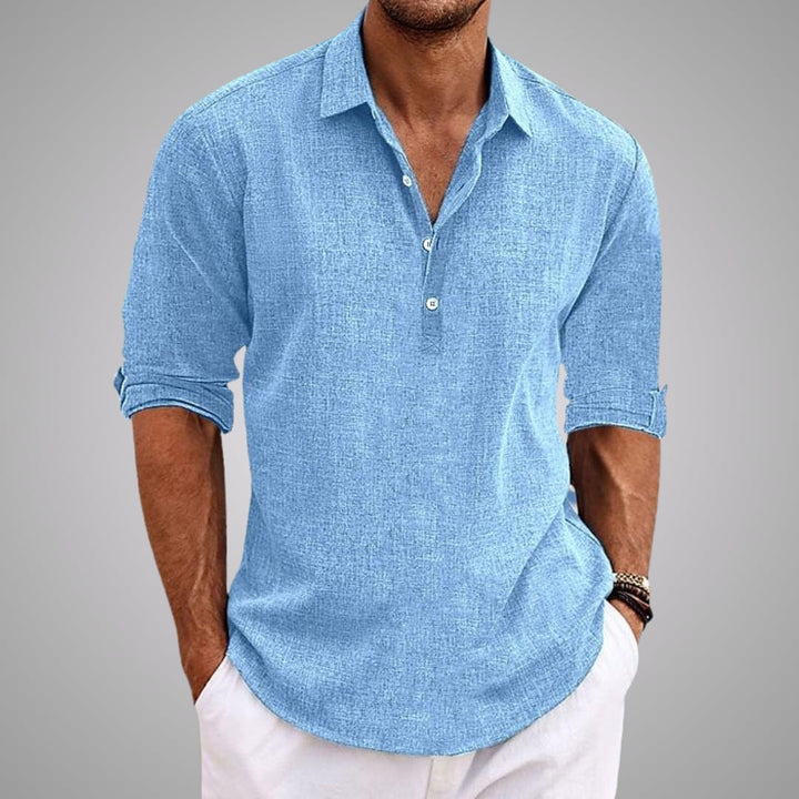 Camisa Samuel casual para hombre. Estilo elegante y confort diario, ideal para la moda masculina versátil.