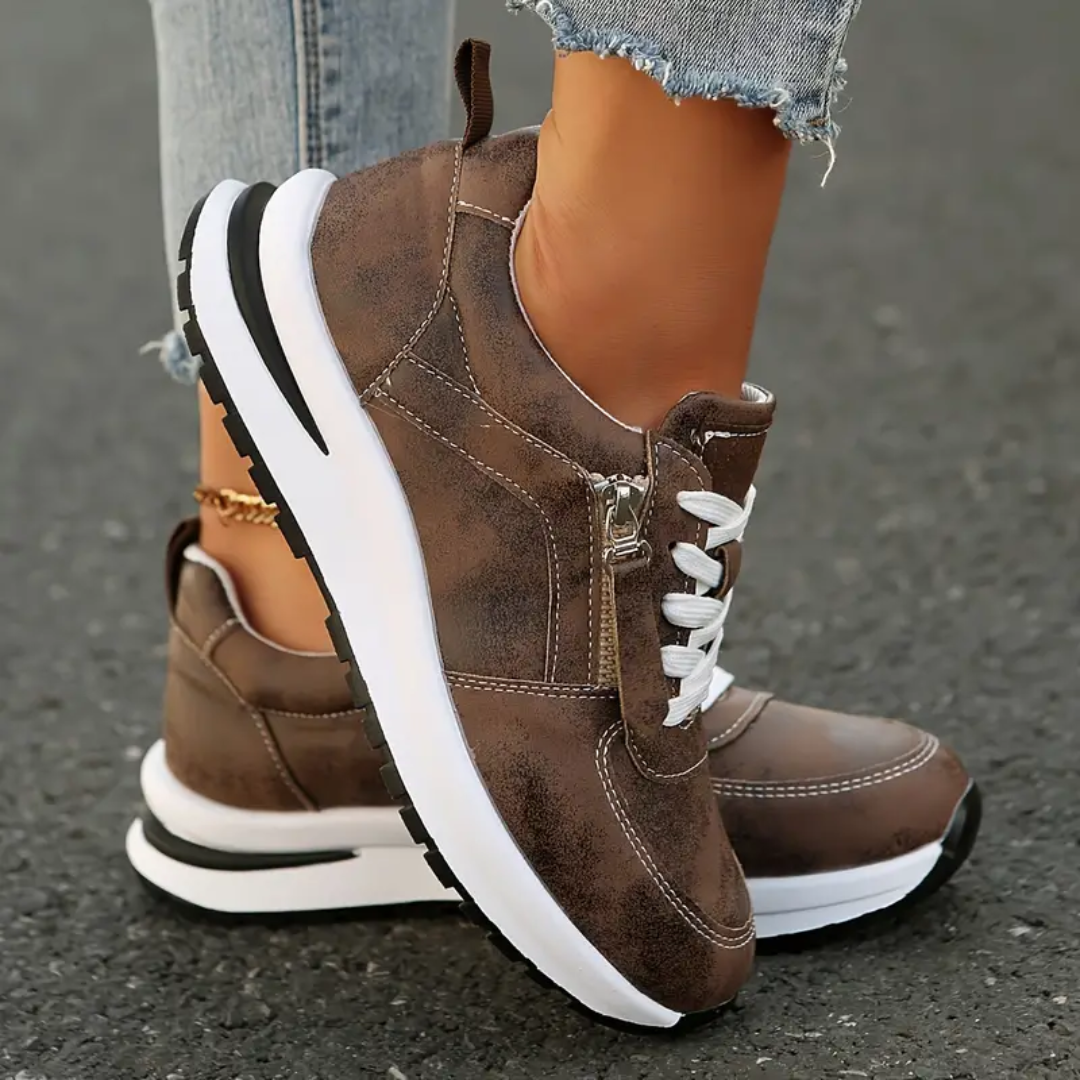 Zapatillas de mujer ergonómicas, ideales para caminar con soporte y confort. Estilo deportivo casual.