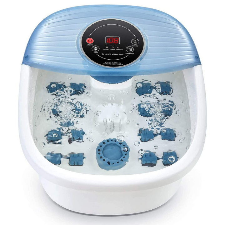 Bañera de pies eléctrica con función de calor. Proporciona desintoxicación y bienestar con burbujas y vibración.