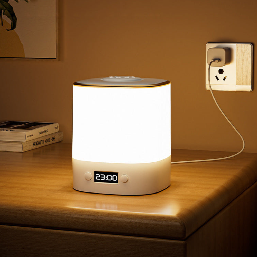 Lámpara de mesa LED de diseño moderno y minimalista. Luz regulable para escritorio y dormitorio. Alta eficiencia.