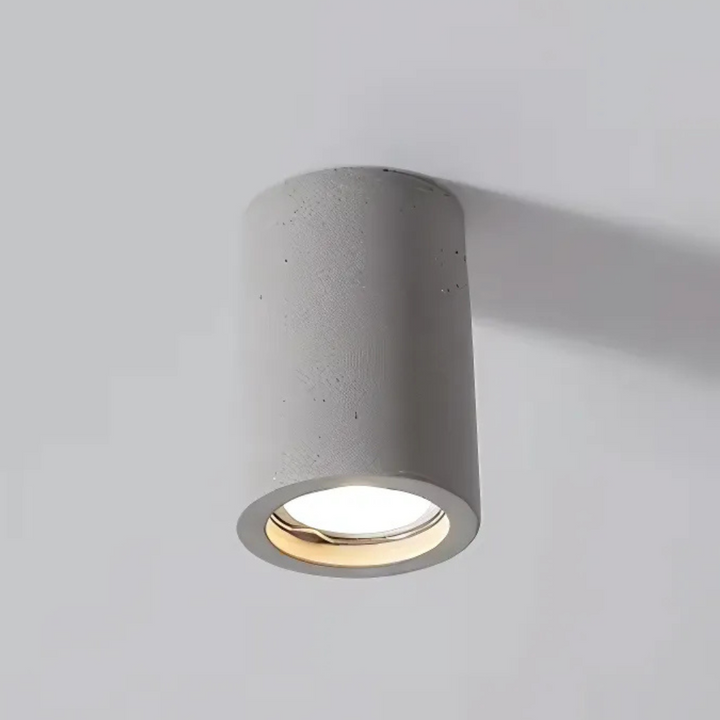 Detalle de lámpara de techo Elara blanca, foco GU10 con iluminación LED para un diseño moderno y funcional.