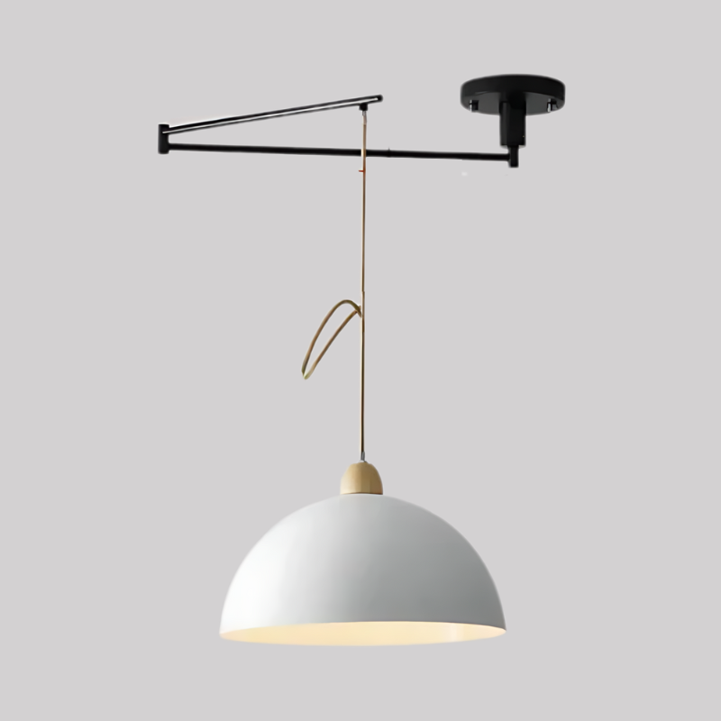Lámpara colgante LED curva para un toque moderno. Iluminación interior ajustable, ideal para crear ambiente.