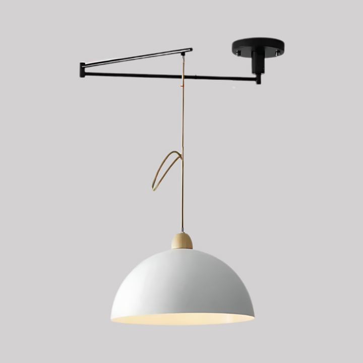 Lámpara colgante LED curva para un toque moderno. Iluminación interior ajustable, ideal para crear ambiente.