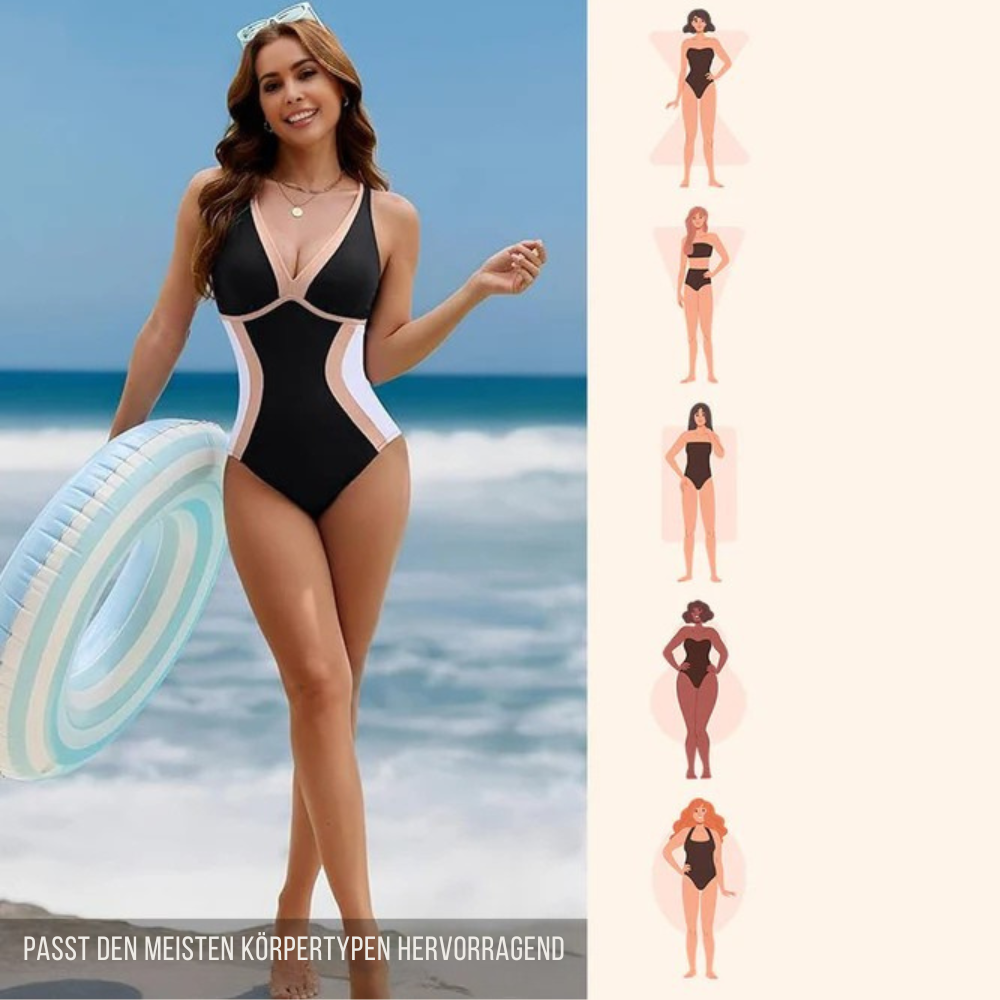 Bañador moldeador de mujer para playa, estilo una pieza, realza la figura.