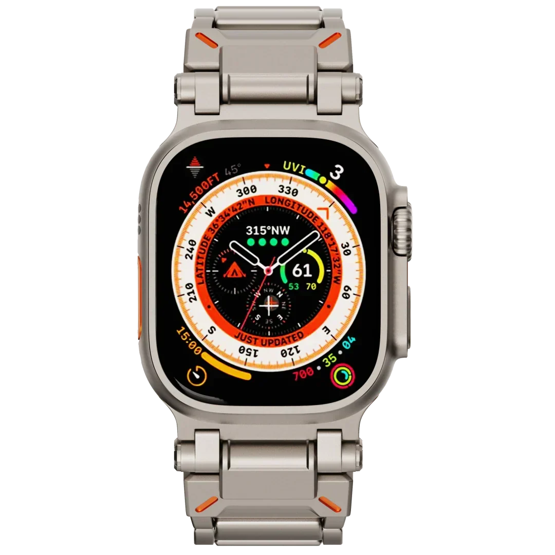 Accesorio de reloj inteligente, correa de titanio resistente al agua, ajustable, unisex.