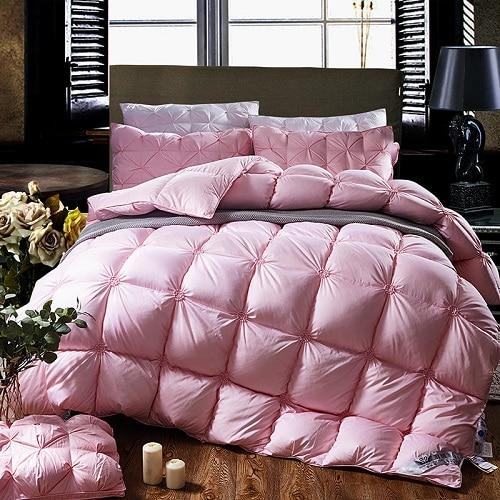Edredón de plumón suave 100% algodón, lavable. Diseño ligero y lujo para cama, confort en cualquier estación.