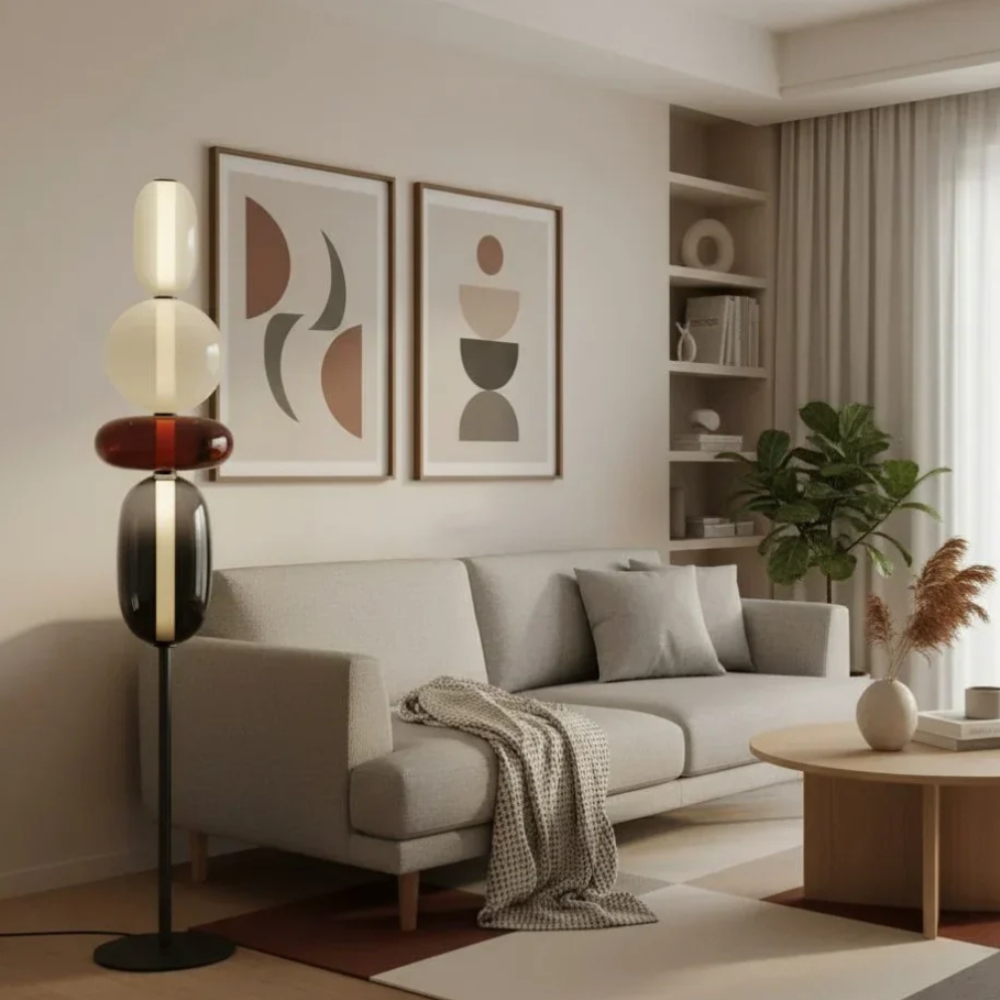 Elegante lámpara de pie LED Solenne, iluminación decorativa para hogar. Estilo contemporáneo.