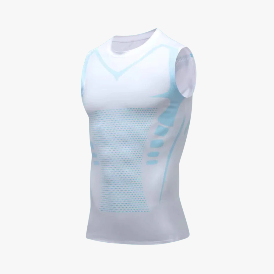 Camiseta de compresión para hombre, ajuste slim sin rollos, cómoda ropa interior para moldear abdomen.