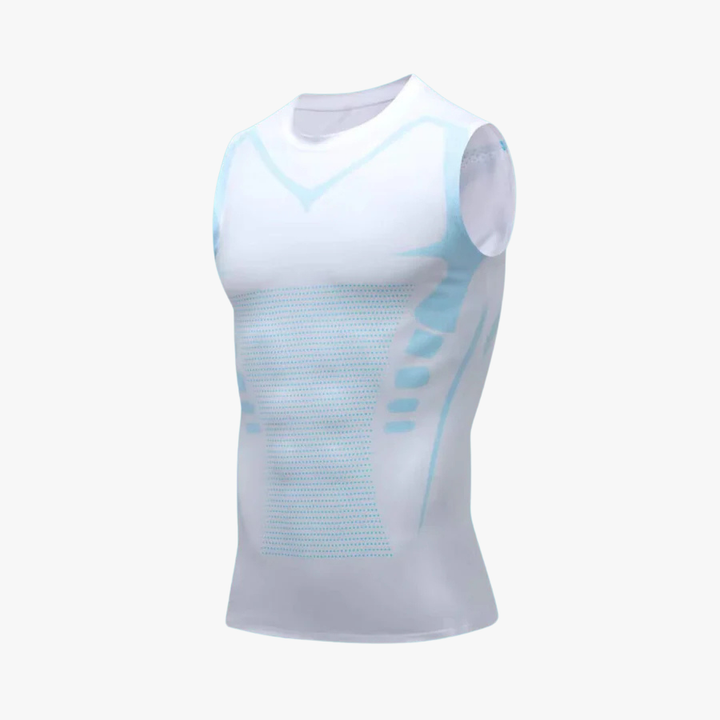 Camiseta de compresión para hombre, ajuste slim sin rollos, cómoda ropa interior para moldear abdomen.