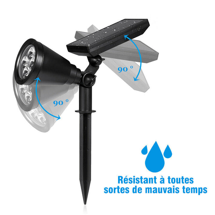 Foco solar LED decorativo para jardín, resistente, automático y con gran ahorro energético.