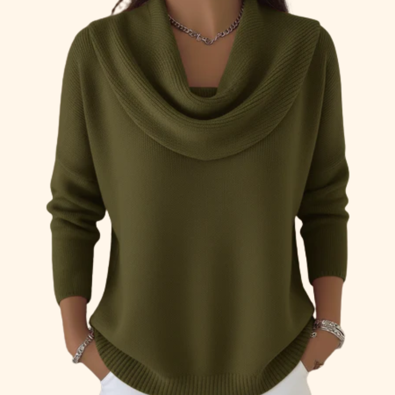 Jersey de cuello para mujer, suave y cálido. Ropa cómoda y elegante, ideal para estilo casual otoño/invierno.