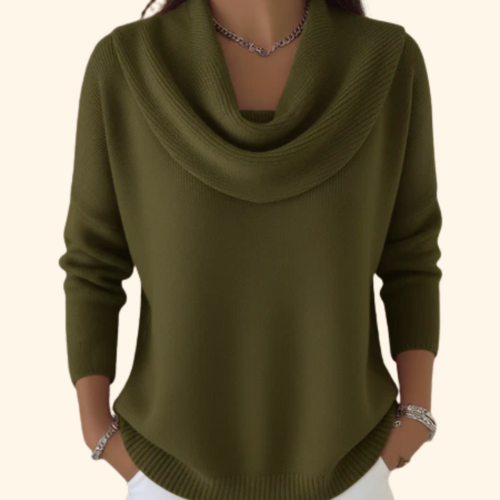 Jersey de cuello para mujer, suave y cálido. Ropa cómoda y elegante, ideal para estilo casual otoño/invierno.