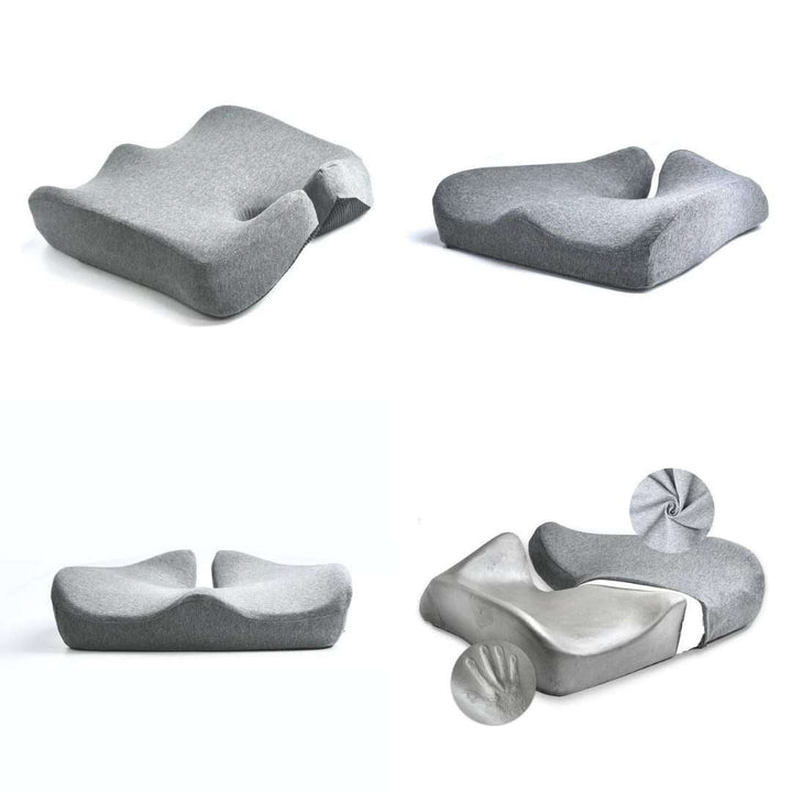 Mejora tu postura con el cojín ortopédico ErgoEase para espalda y asiento, ideal para oficina y coche.
