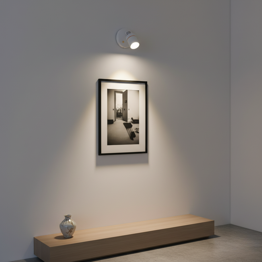 Iluminación de acento regulable, foco LED con control remoto para uso doméstico.