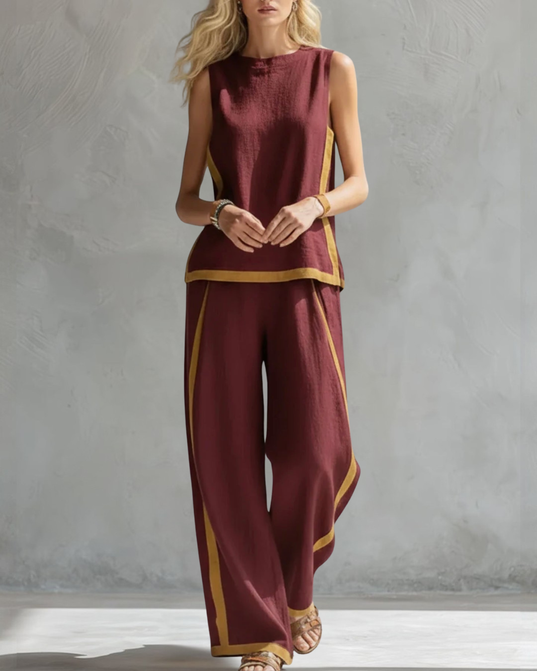 Conjunto Vicenta casual chic para mujer, diseño moderno perfecto para el verano.