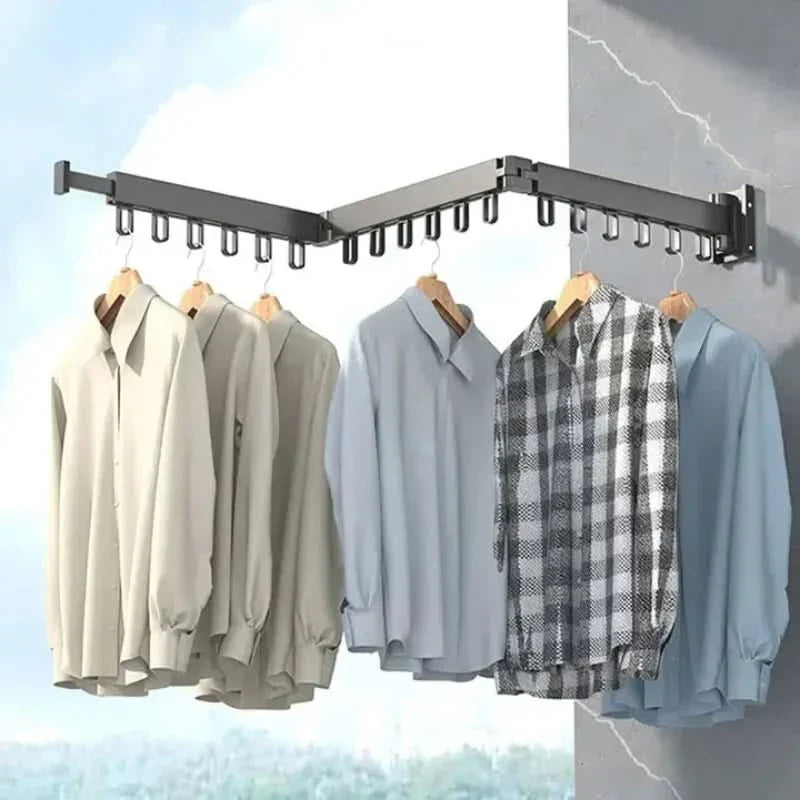 Secador de ropa moderno para pared, perfecto para el hogar o balcón. Tendedero eficiente y plegable.