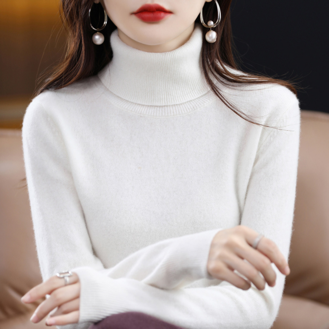 Suéter de cuello alto Elena, ropa femenina versátil, cálida y elegante para la moda de invierno.