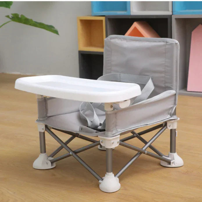 Silla portátil para niños, plegable y segura. Asiento infantil ideal para camping, jardín y picnics.