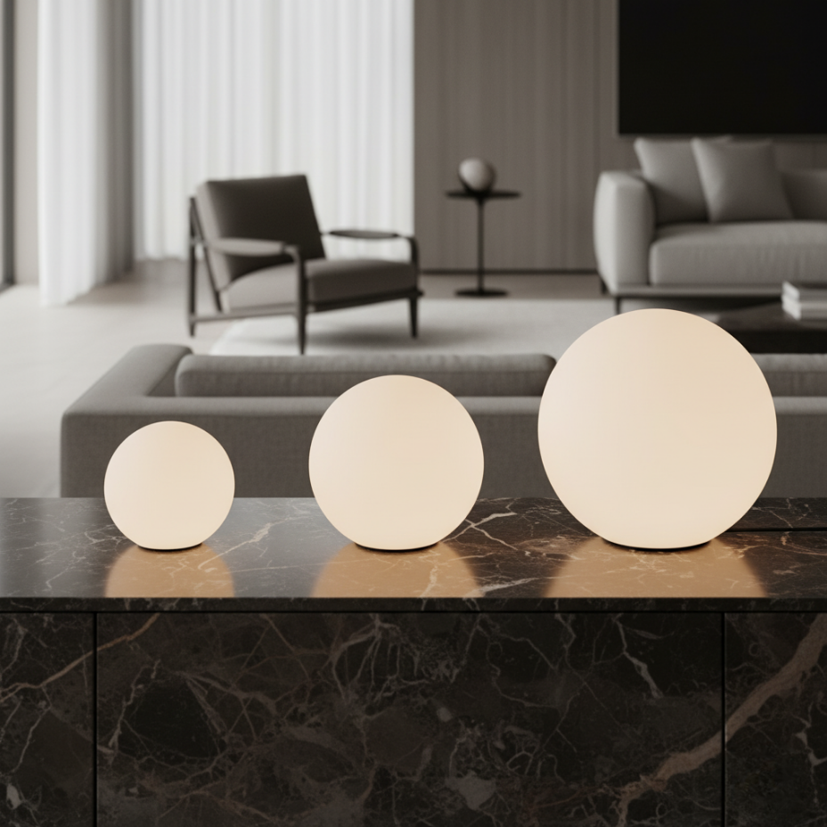 Esfera luminosa LED SphereGlow, recargable y solar, para crear ambientes únicos.