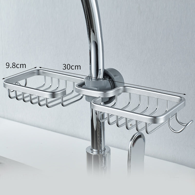 Estante de almacenamiento multiuso de aluminio, ideal para baño y ducha sin perforar.