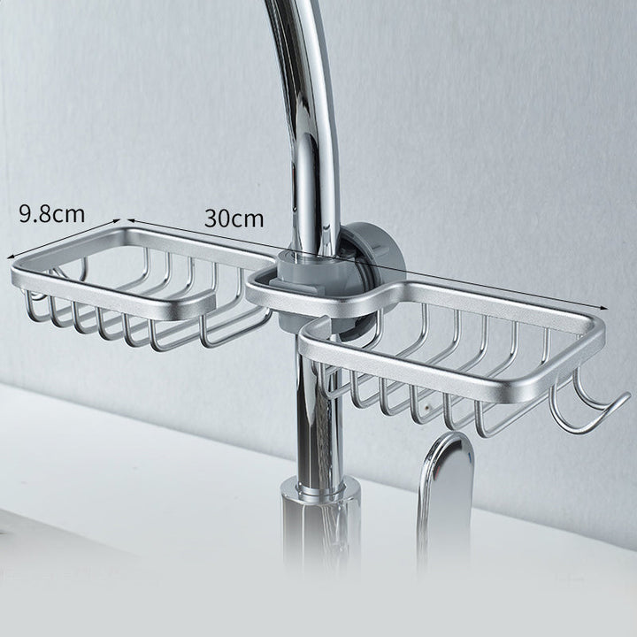 Estante de almacenamiento multiuso de aluminio, ideal para baño y ducha sin perforar.