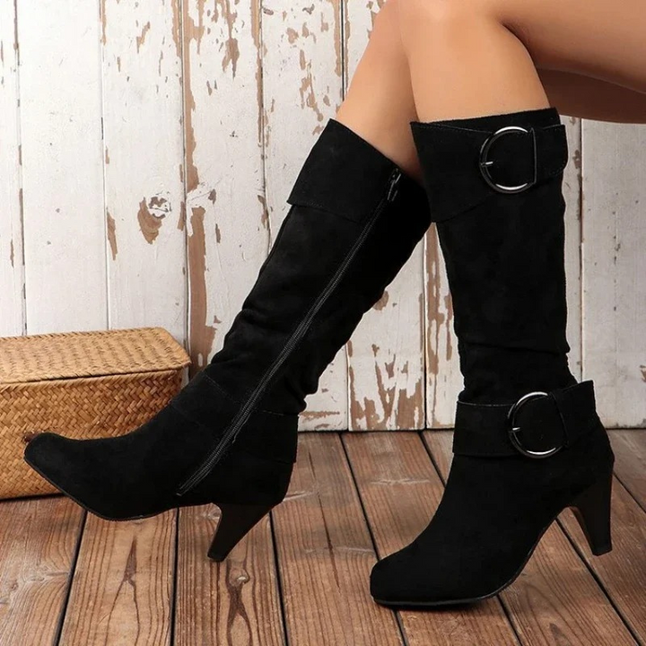 Botas de moda para mujer, estilo clásico, puntera redonda y suela antideslizante.
