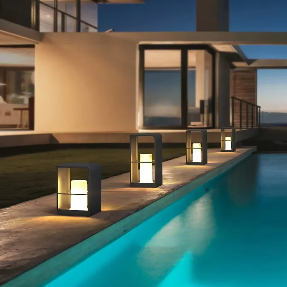 Iluminación solar LED ecológica para jardín, ahorro de energía.