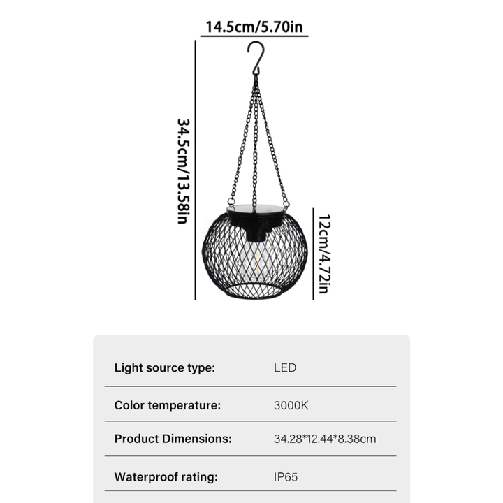 Iluminación LED solar para patio, farol impermeable con sensor, perfecto para exterior.