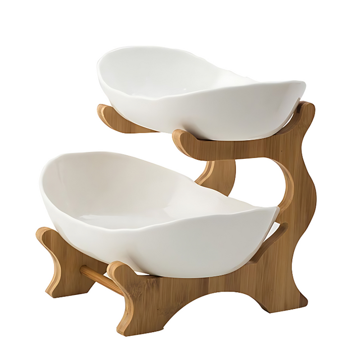 Frutero de plástico beige, verde o blanco. Bandeja de frutas de varios niveles, estilo moderno para organizar.