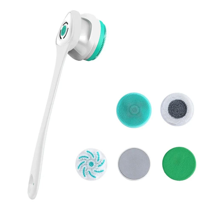 Exfolia y cuida tu piel con este cepillo eléctrico de ducha, un masajeador corporal para una limpieza eficaz.