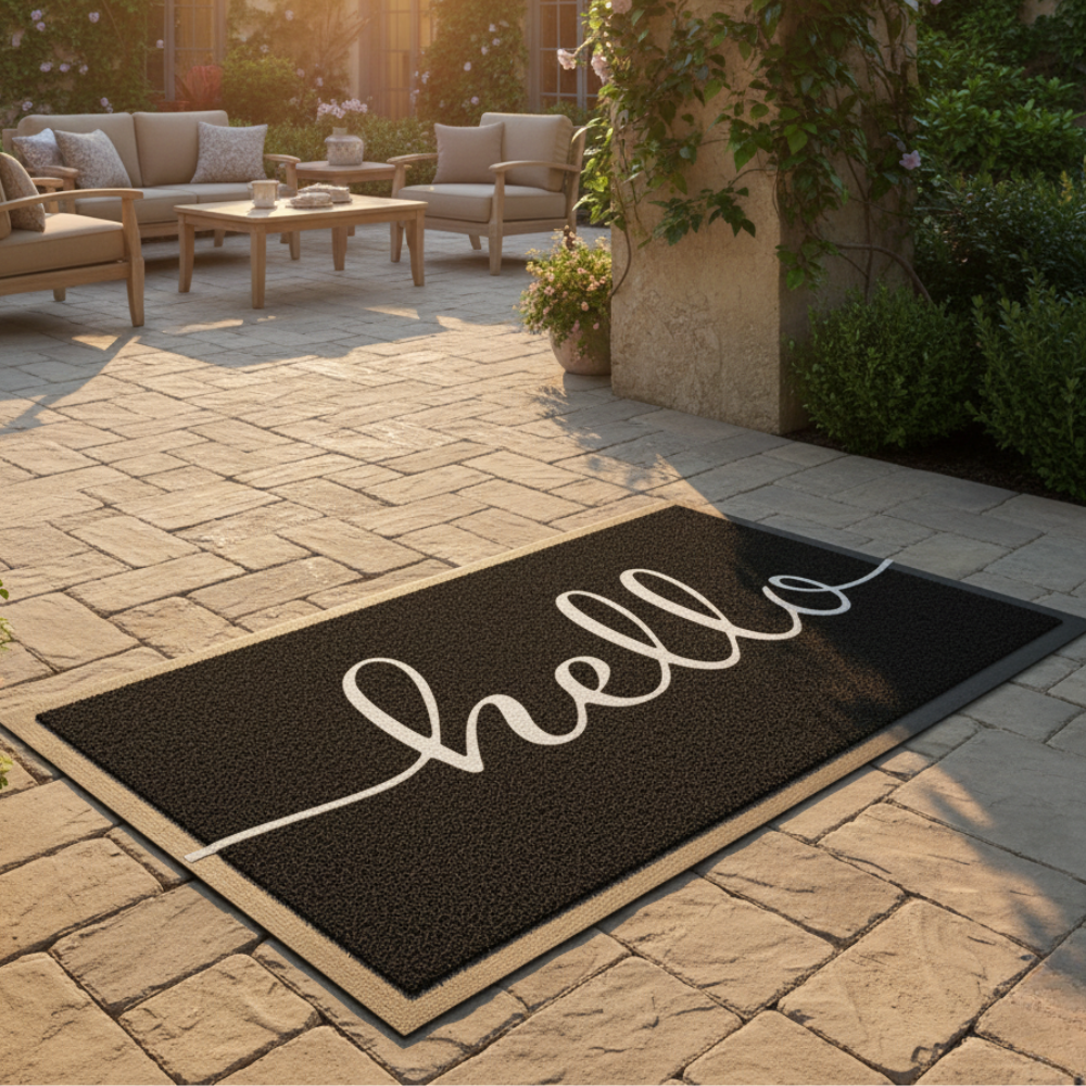 Alfombra de entrada de PVC duradero, ideal para atrapar suciedad en el recibidor.