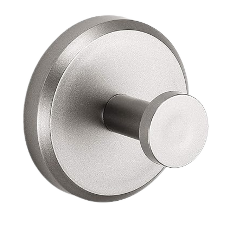 Gancho adhesivo de succión fuerte, diseño simple y funcional para pared de baño o cocina sin daños.
