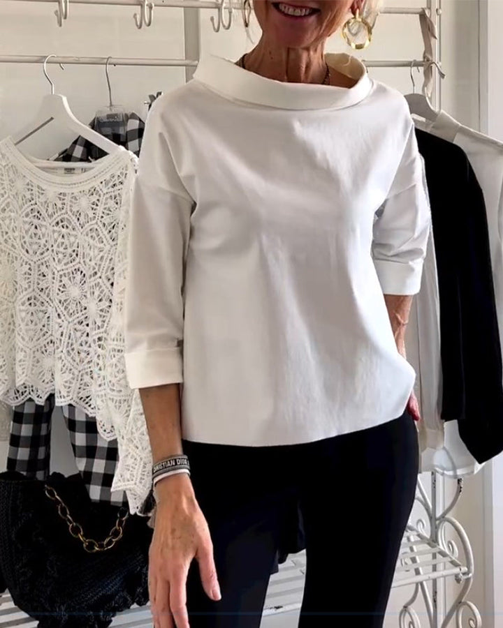 Top versátil para mujer, estilo casual o formal. Camisa femenina de moda atemporal.