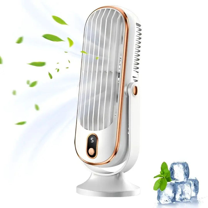 Ventilador de escritorio USB silencioso para oficina. Pequeño, potente y portátil para frescura en el verano.