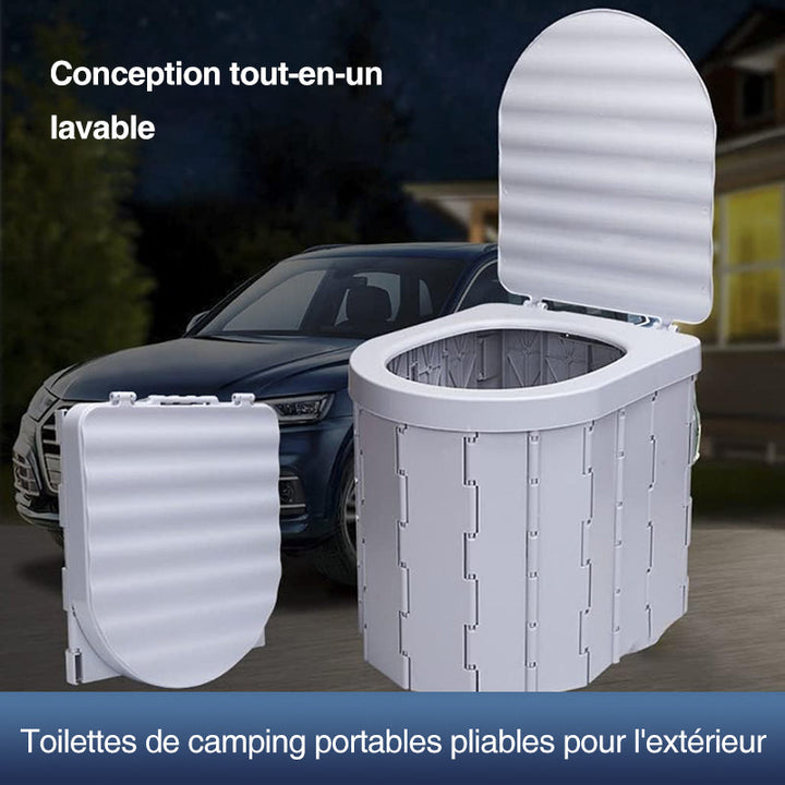 Inodoro de emergencia plegable, compacto para preparación y uso en exteriores, camping y senderismo.