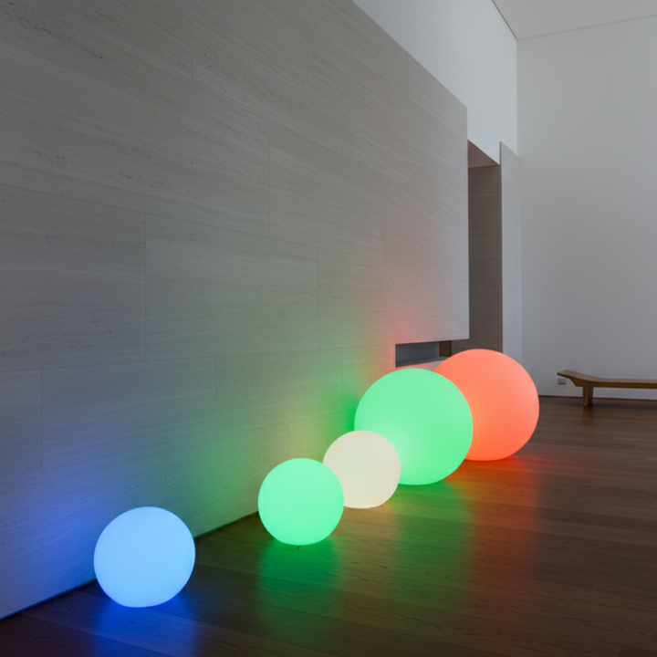 Lámpara de pie SphereGlow, recargable, con 16 colores y luz LED para patio.