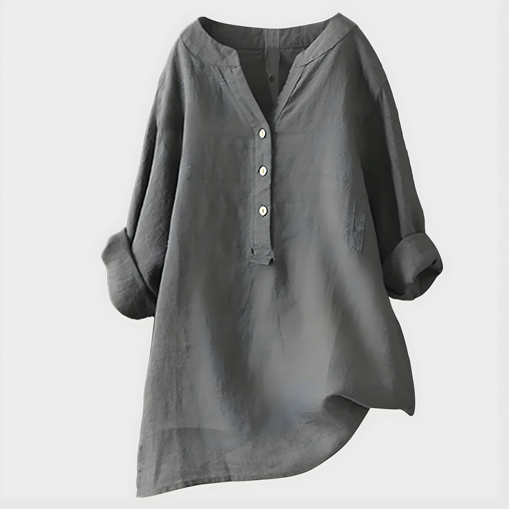 Blusa cómoda de mujer con cuello en V, estilo elegante para primavera y verano, moda oficina.