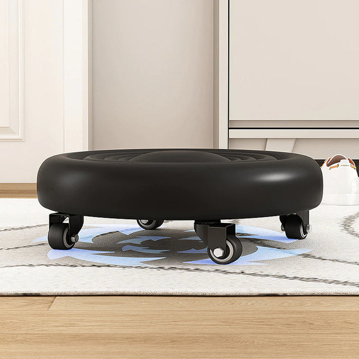 Taburete con ruedas para máxima movilidad, silla giratoria ergonómica de cuero PU para oficina.