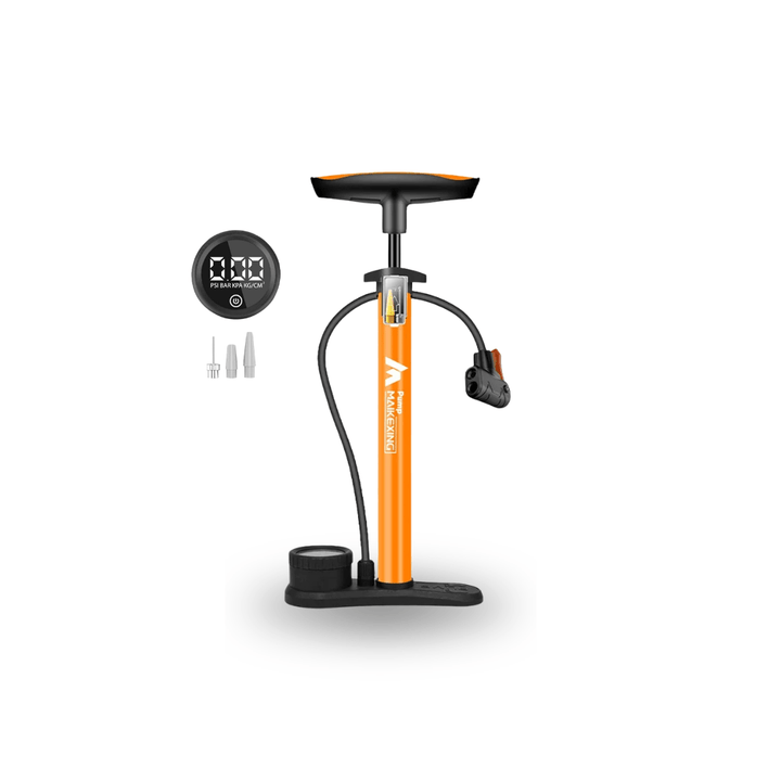 Inflador manual portátil multiusos para neumáticos de bicicleta, coche y moto. Herramienta esencial para viajes y deportes.