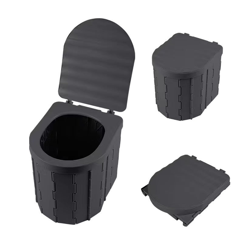Inodoro plegable multiusos, ideal para camping, viajes, como taburete o en emergencia. Muy versátil.