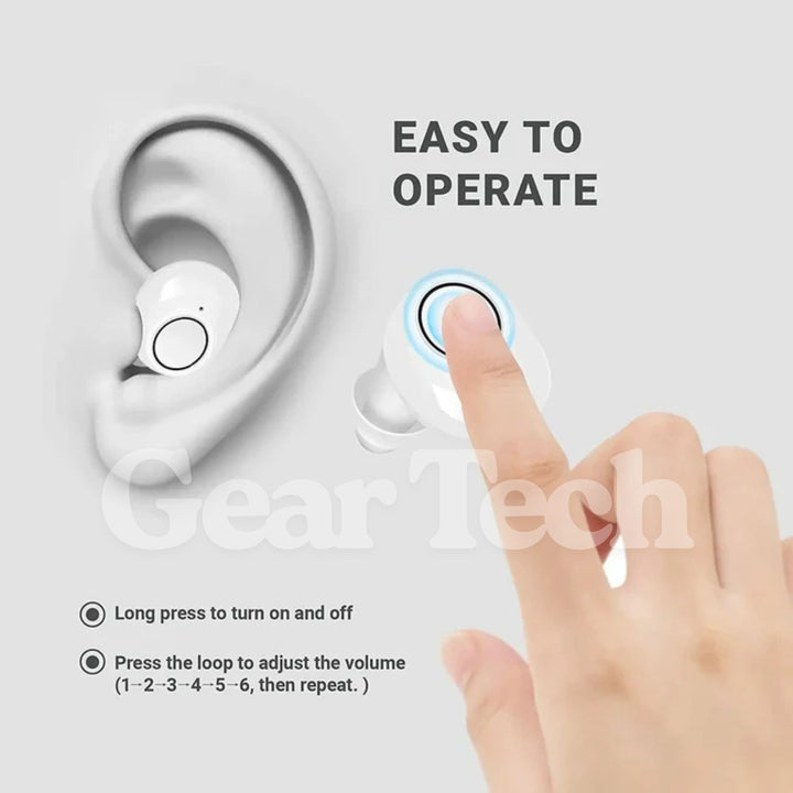 Experimenta claridad de sonido con audífonos in-ear Bluetooth recargables, ideales para comunicación.